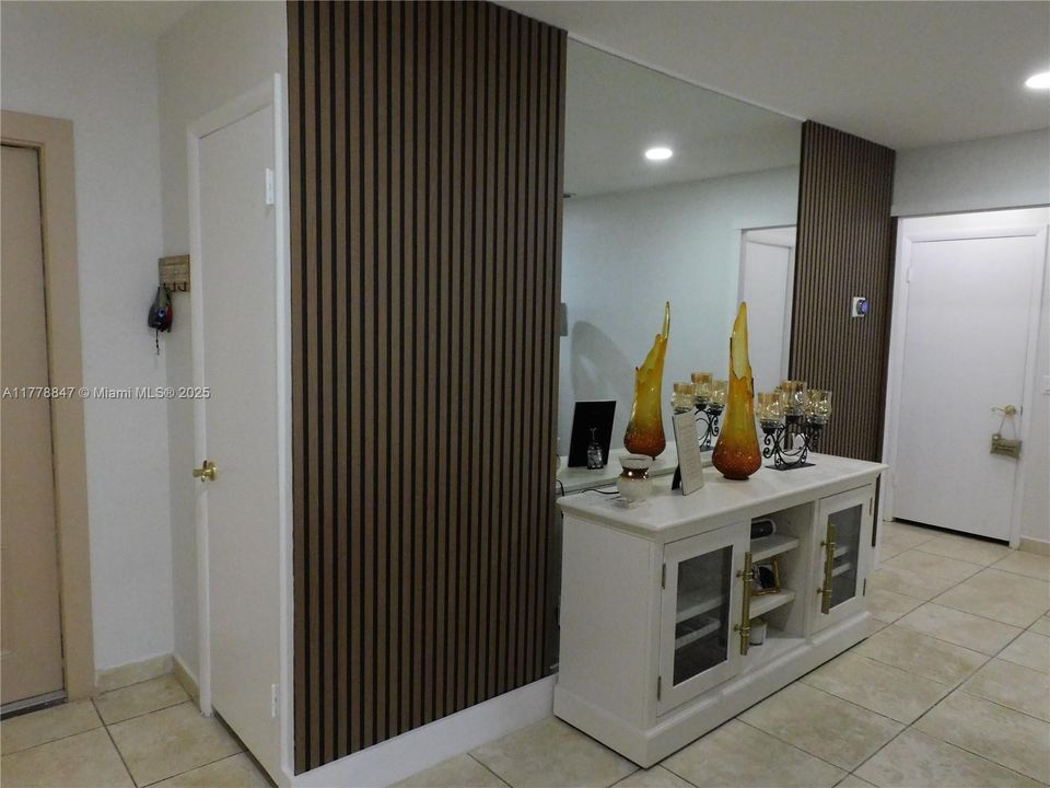 Living room accent wall decor.