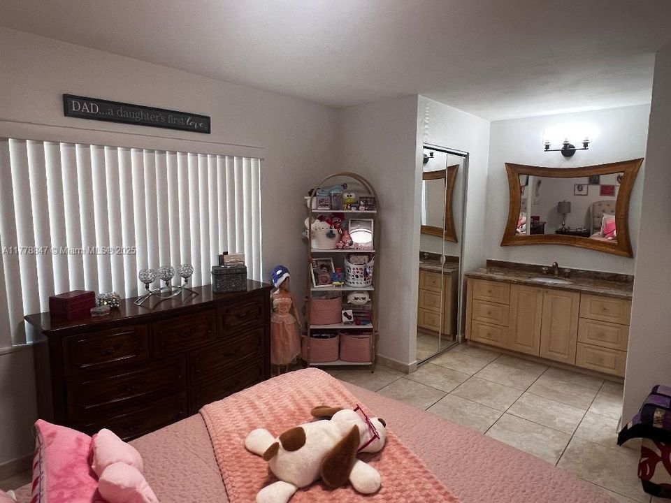 View to vanity and closet.
