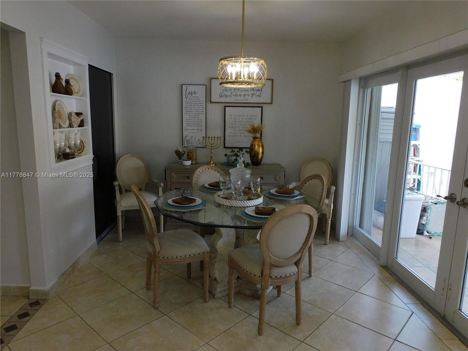 Dining area overlooks beautiful Lake Martha.
