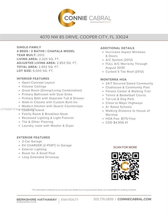 Recently Sold: $969,500 (4 beds, 3 baths, 2320 Square Feet)