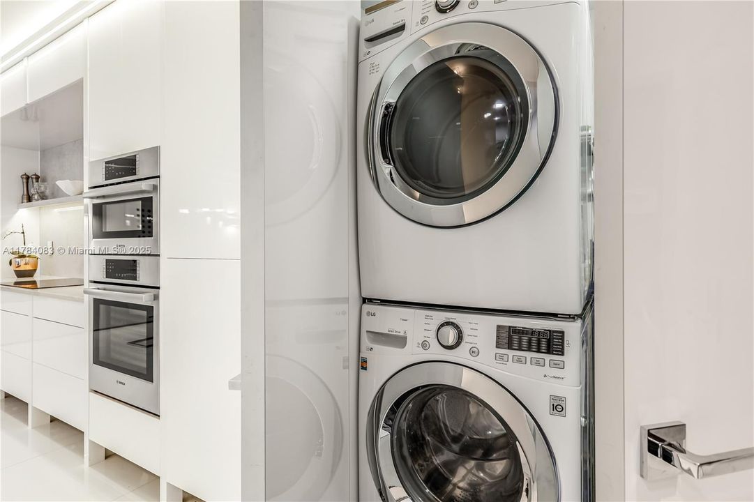 Newer full size washer and dryer.
