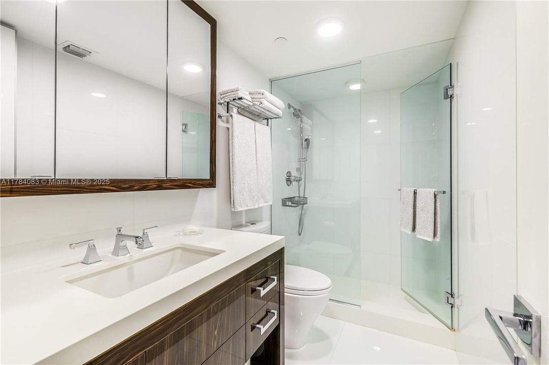 Renovated guest  bathroom.