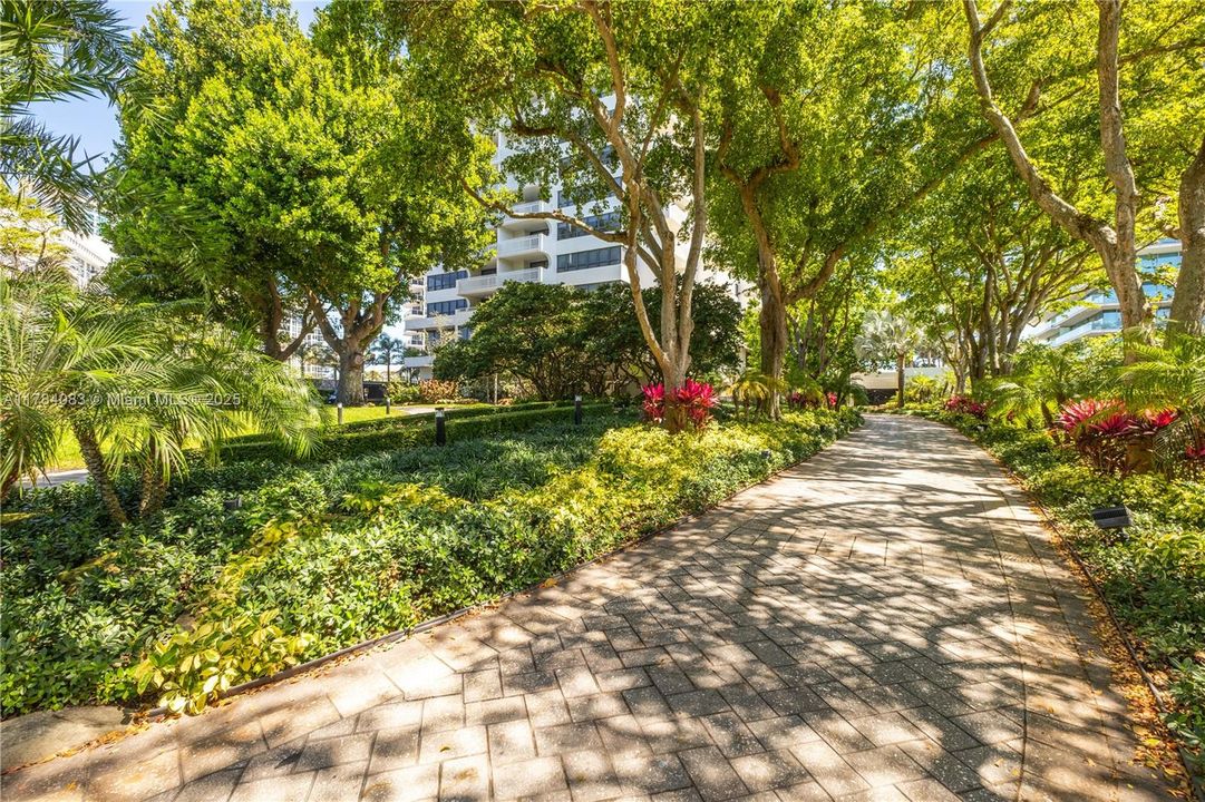 Lush building entrance