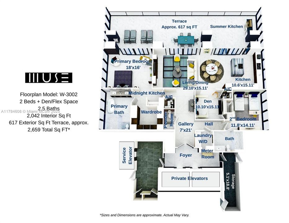 For Sale: $3,735,000 (2 beds, 2 baths, 2042 Square Feet)