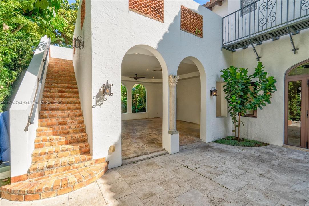 Terrace stairway and outdoor great room