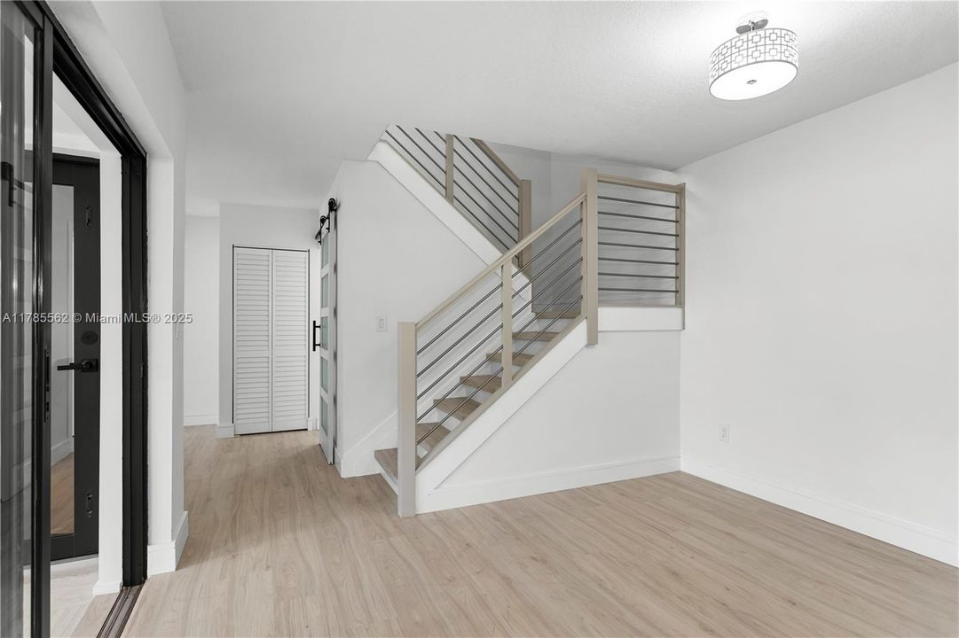 View from dining to stairs