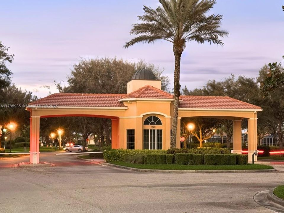 Gated, secured entrance to Bellera at Del Webb