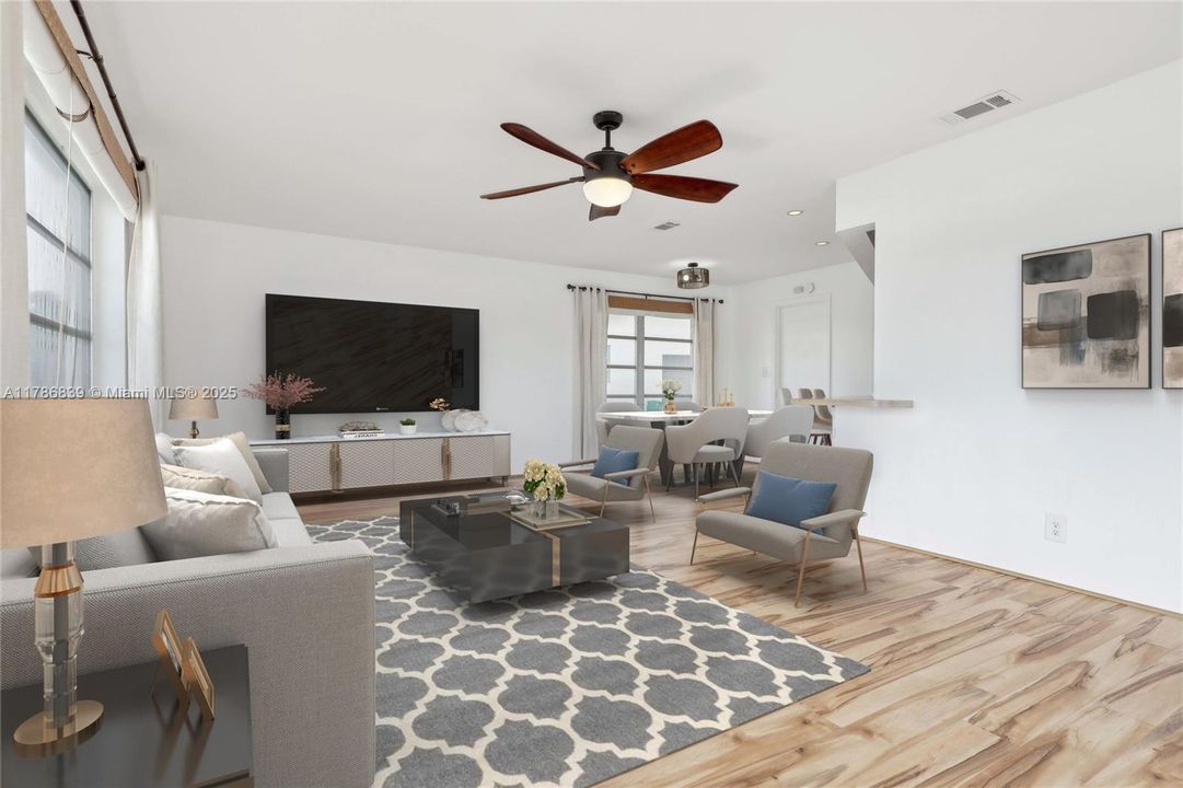 Virtually Staged Family Room