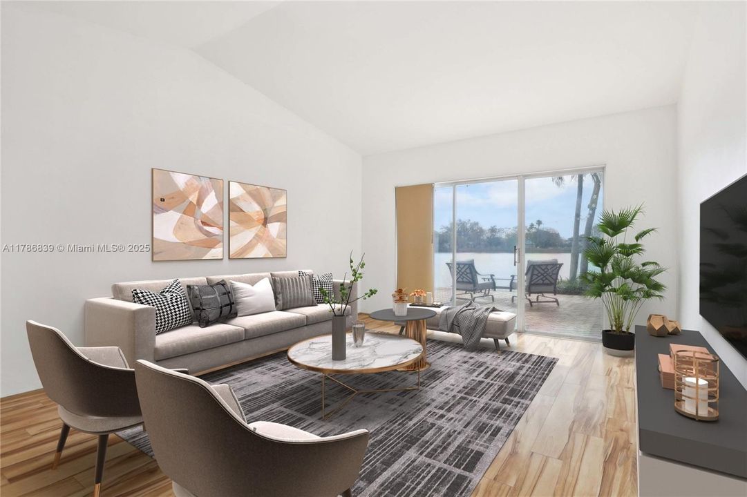 Virtually Staged Living Room