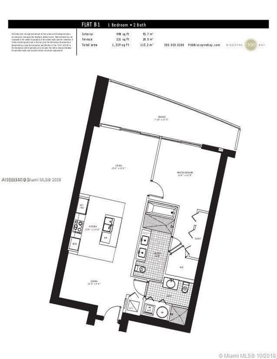 For Sale: $750,000 (1 beds, 2 baths, 912 Square Feet)