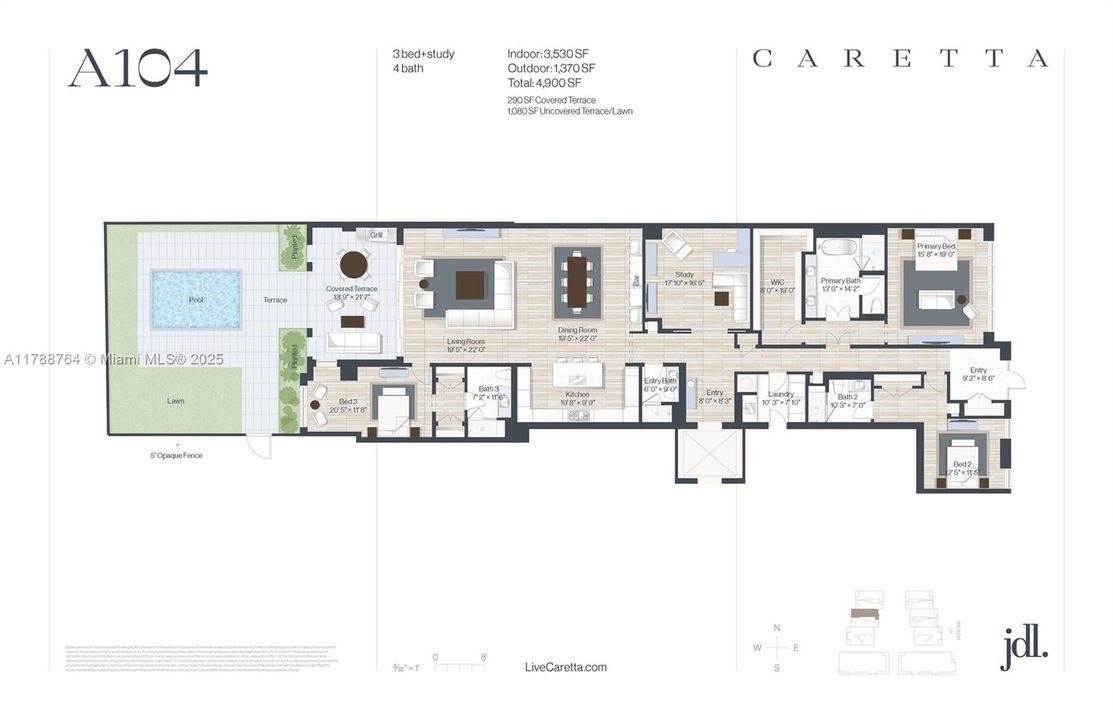 Под контрактом: $3,459,400 (3 спален, 4 ванн, 3530 Квадратных фут)