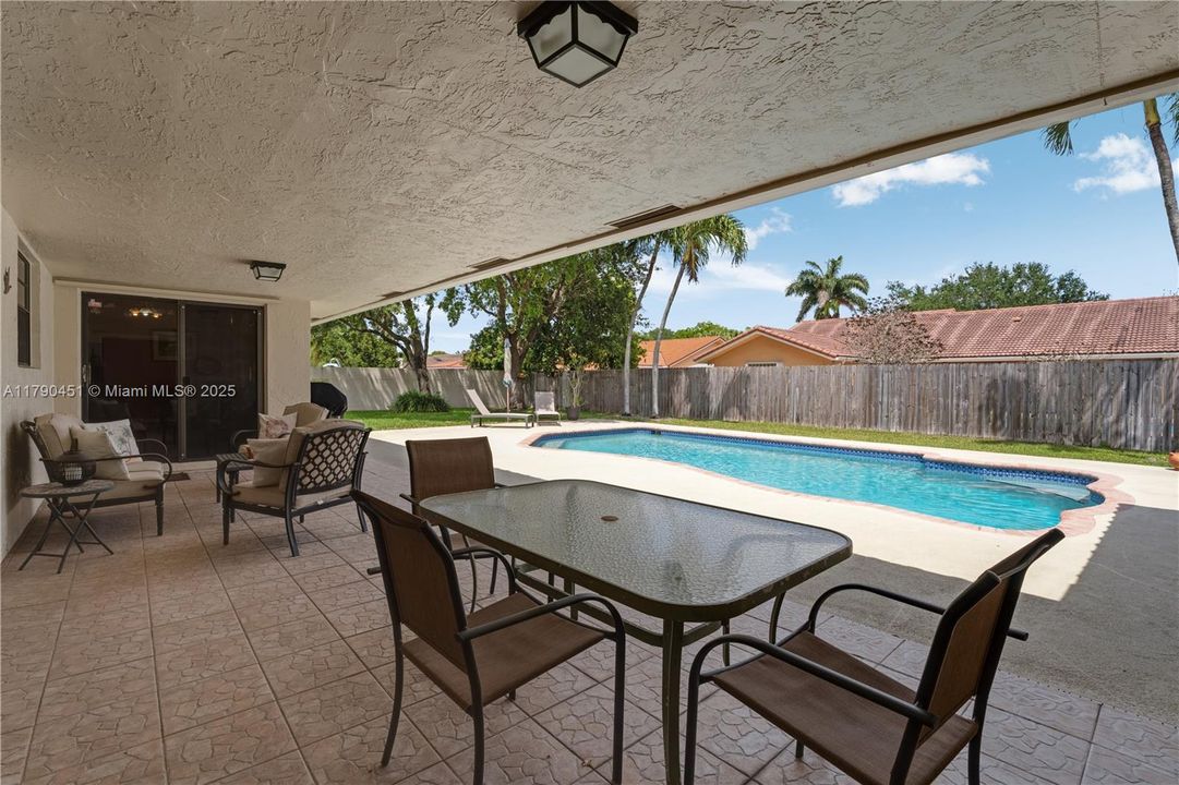 Terrace overlooking the pool