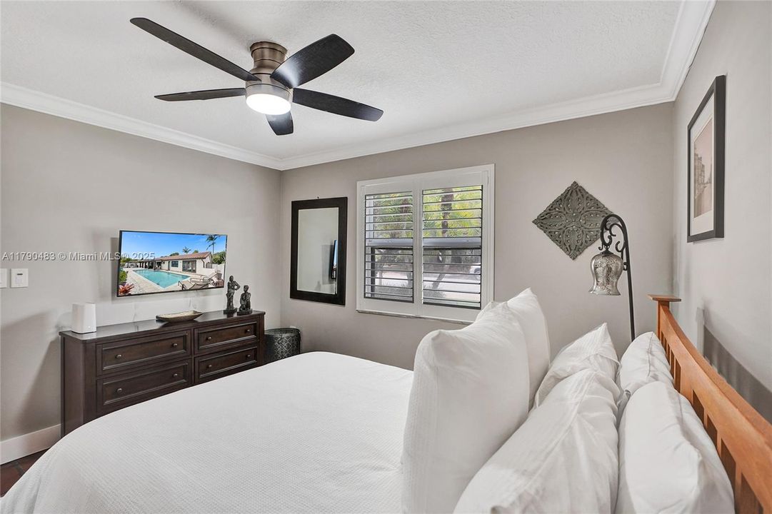 Bedroom #3 Plantation Shutters in all the windows