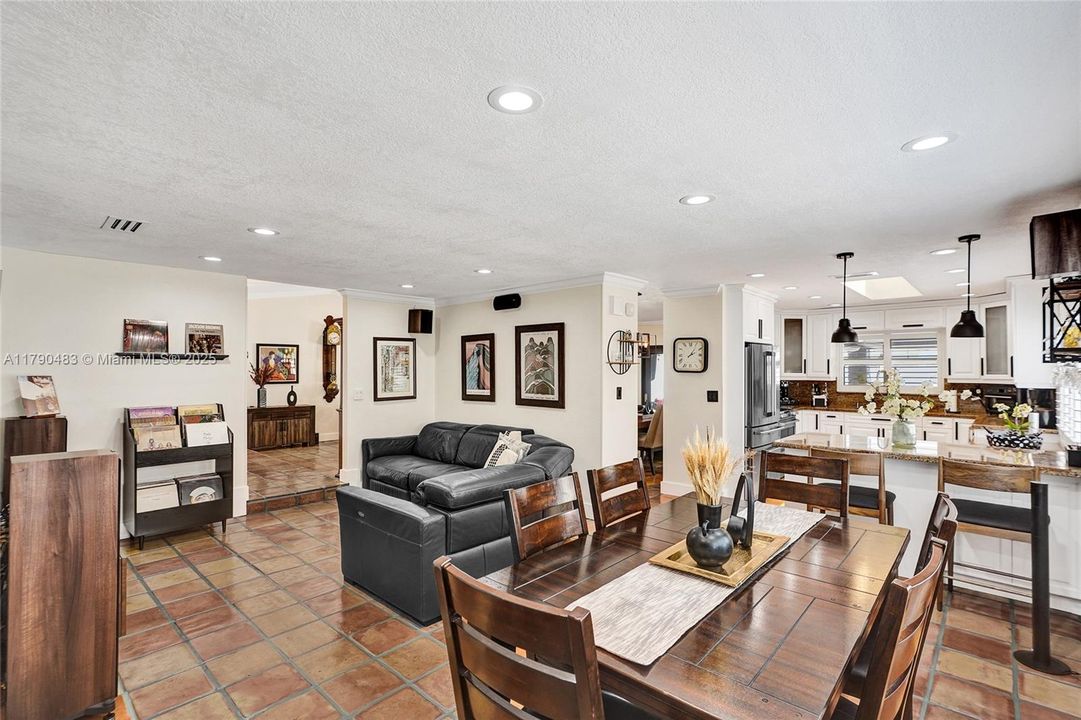 Family room has a 2nd dining area and a bar