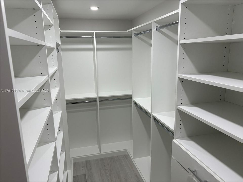 Huge walk-in closet in the master.