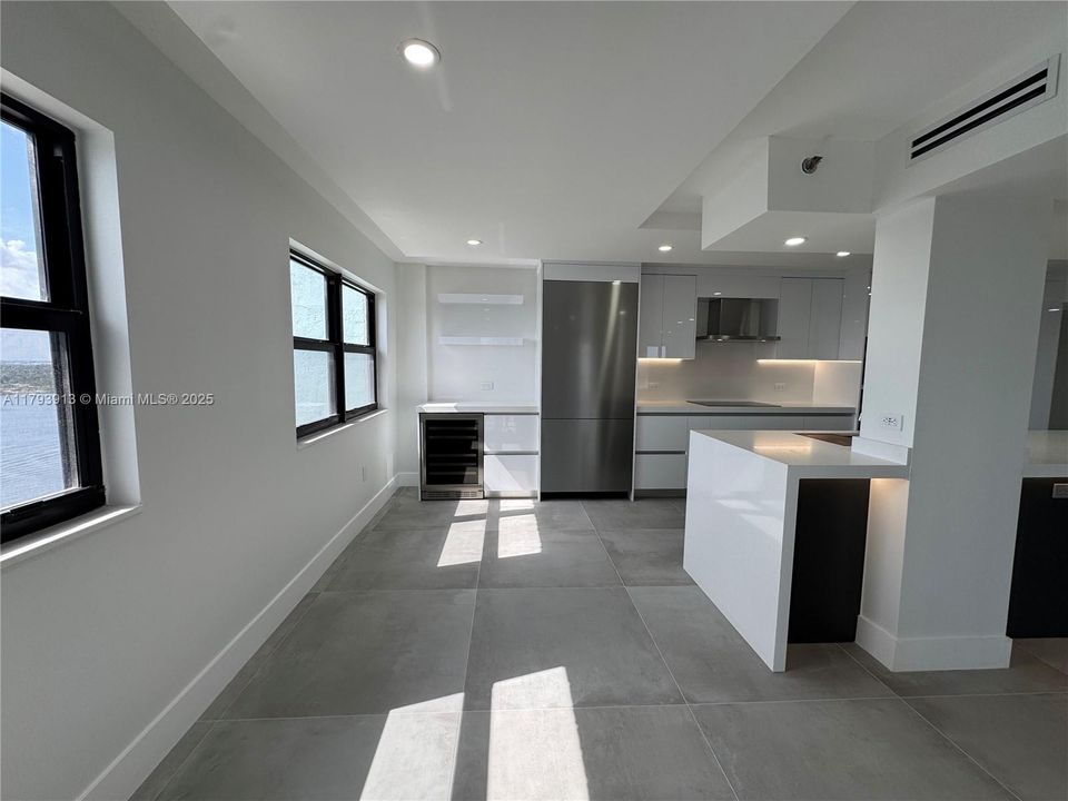 Bar area with wine cooler