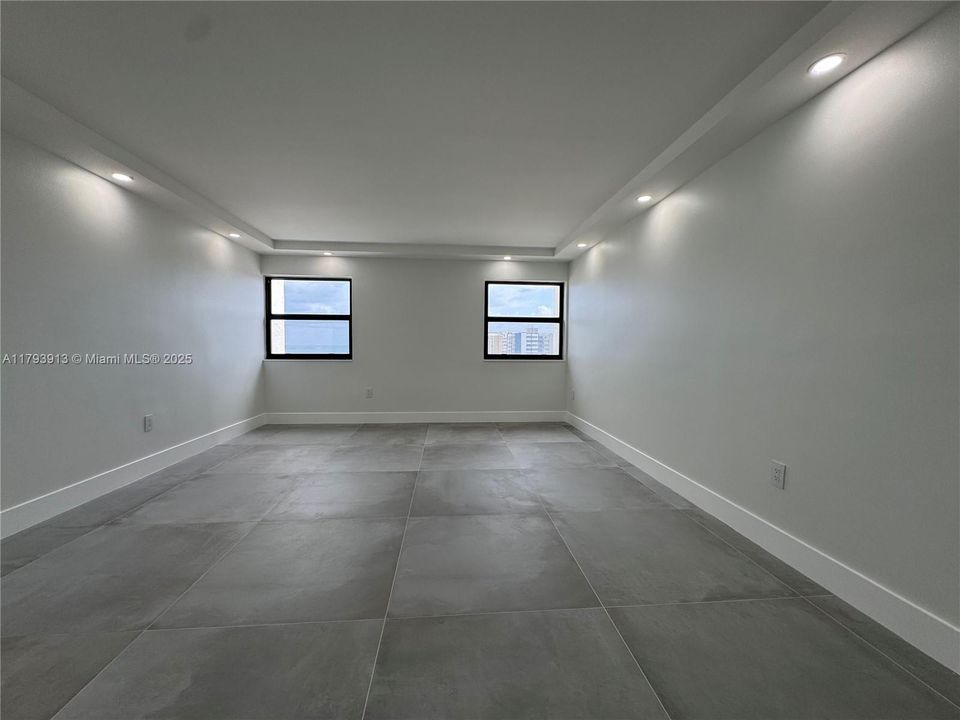 Very spacious primary bedroom with ocean and Intracoastal views