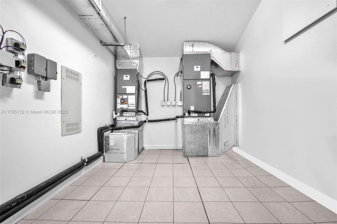 upstairs AC storage and mechanical room