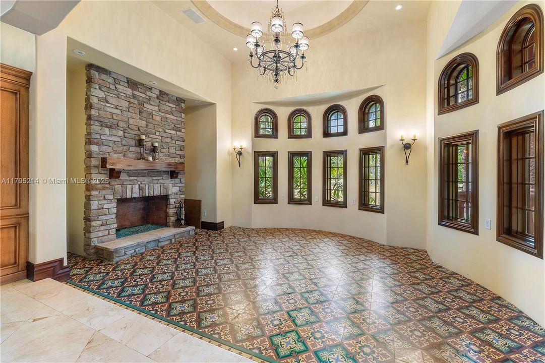 Moroccan inspired room next to living room.