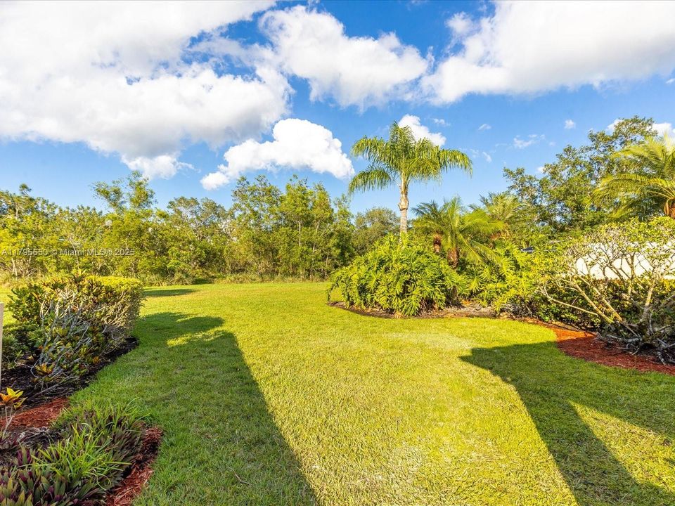 This backyard is perfect for pet to run free. A fence may be installed, with HOA approval.
