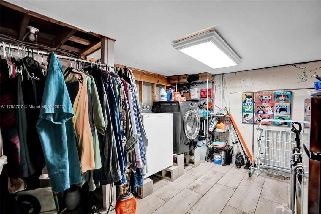 First room and laundry in basement. Accessible from interior stairs or exterior door.