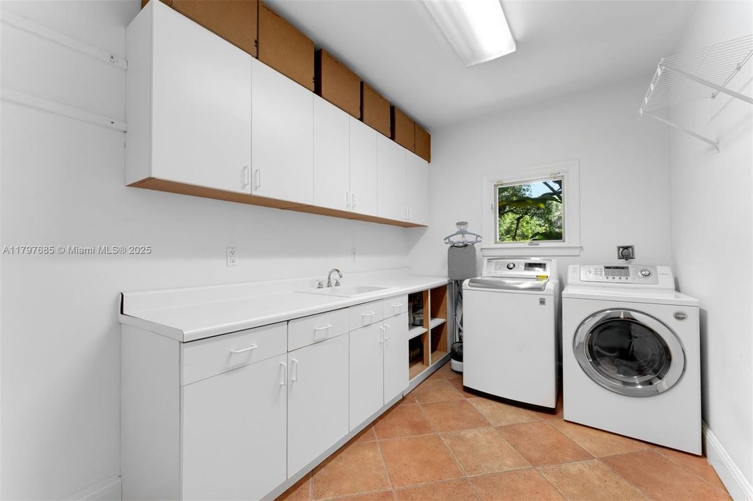 Dedicated, spacious laundry room