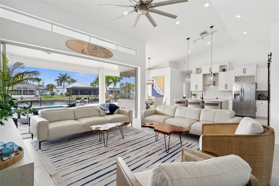 Great room opens to the Lanai and Pool area