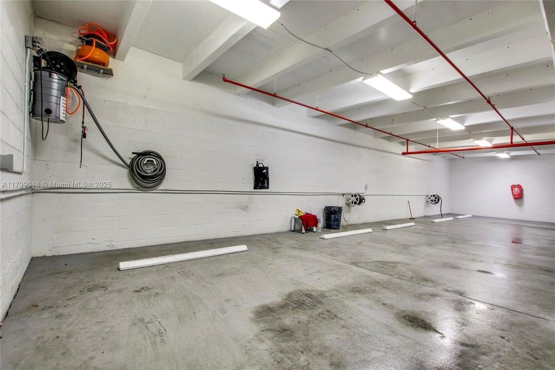 Vehicle wash area located in the garage