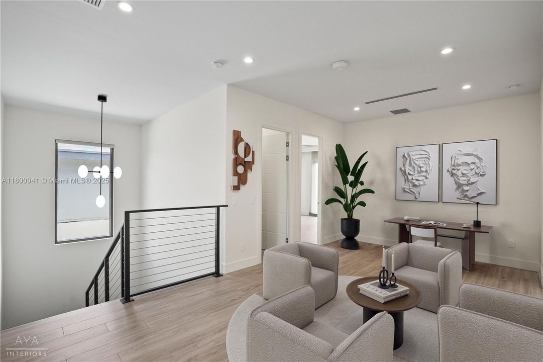 Photo is digitally rendered by Aya Interiors and is intended to service solely as a reference.