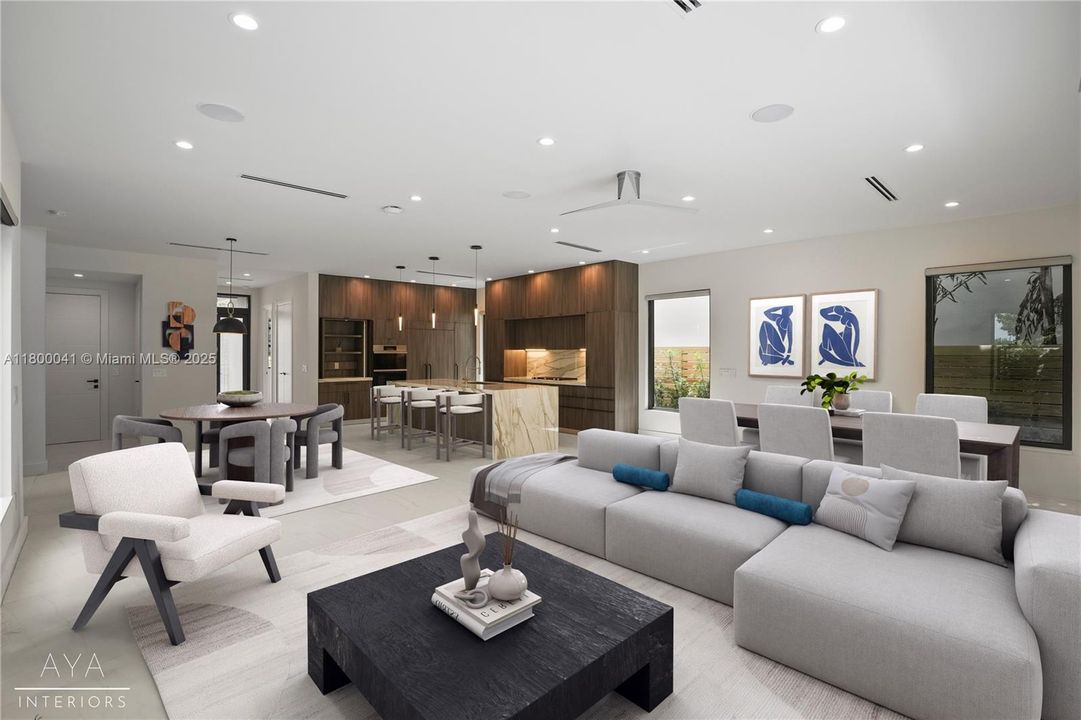 Photo is digitally rendered by Aya Interiors and is intended to service solely as a reference.