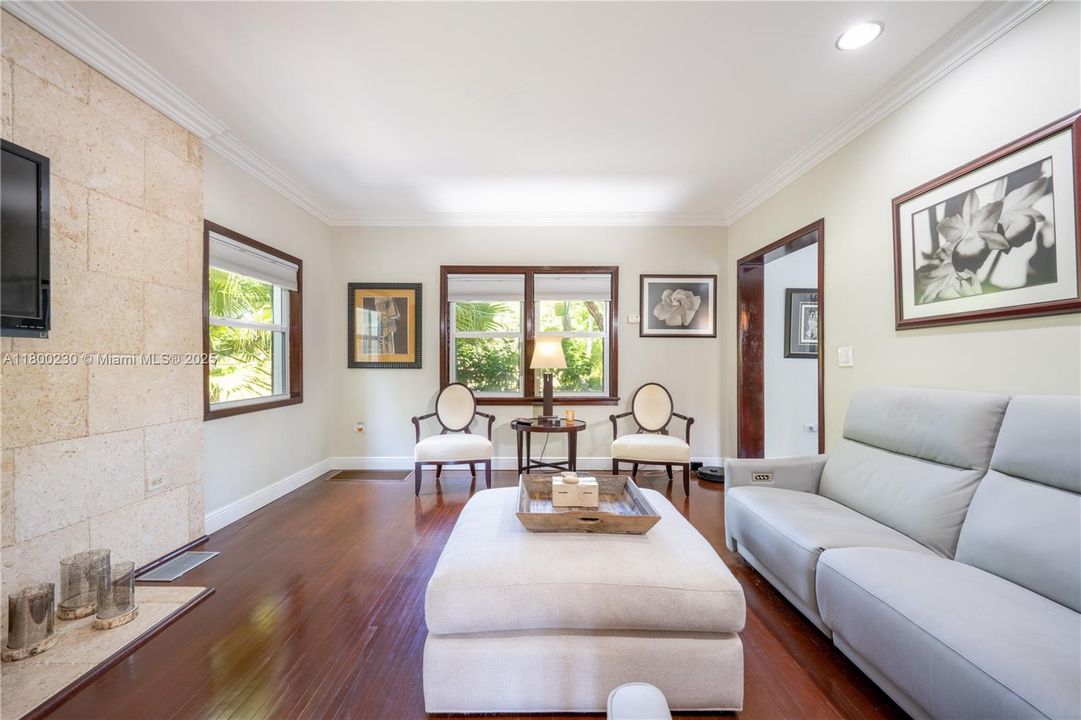 Elegant Living Room with Fireplace