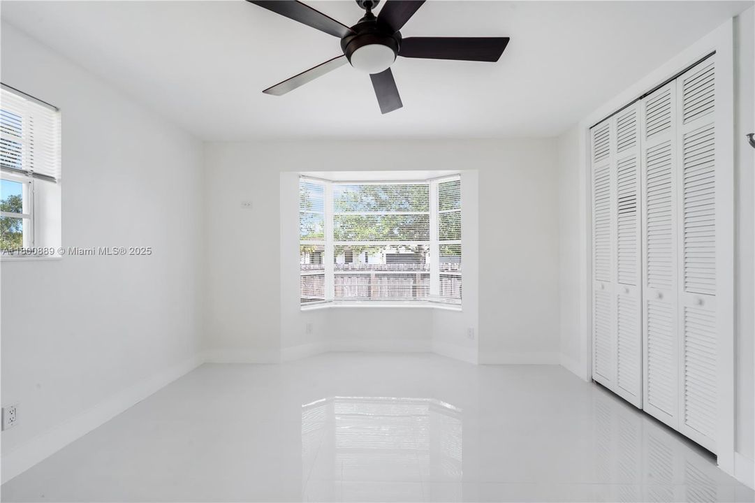 Lots of light and closets along one side.
