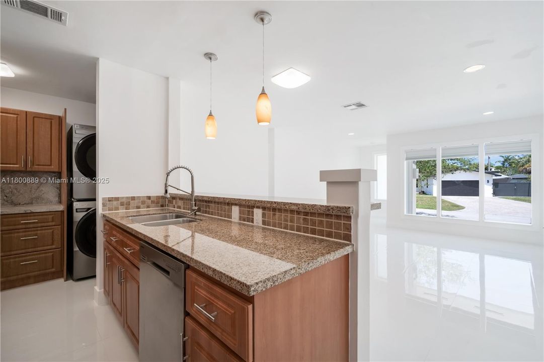 Open kitchen space.