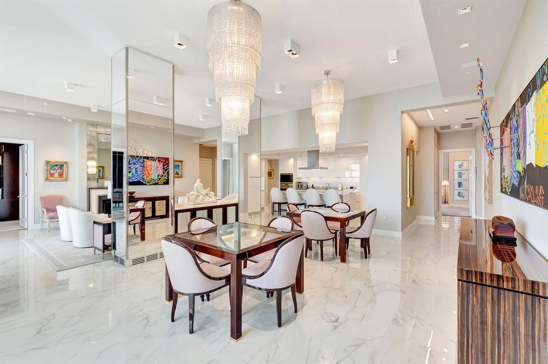 Dining Room with Bespoke Chandeliers