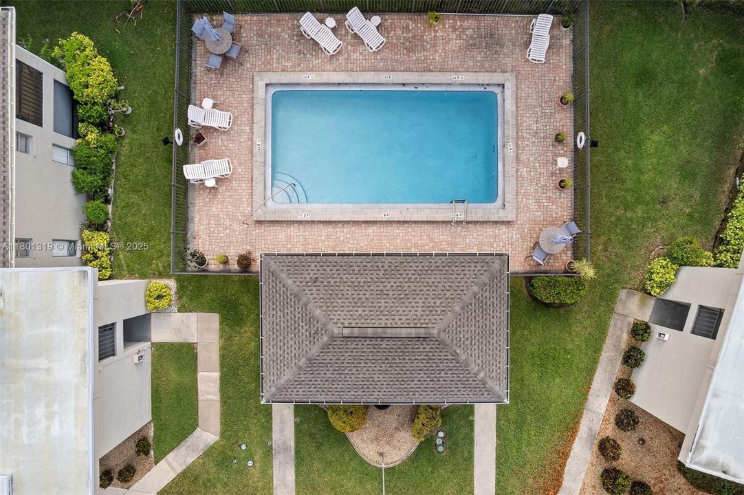 Looking down on pool
