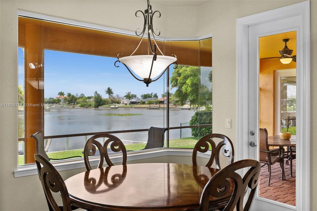 Breakfast nook with a view of the Intersecting Canal Basin
