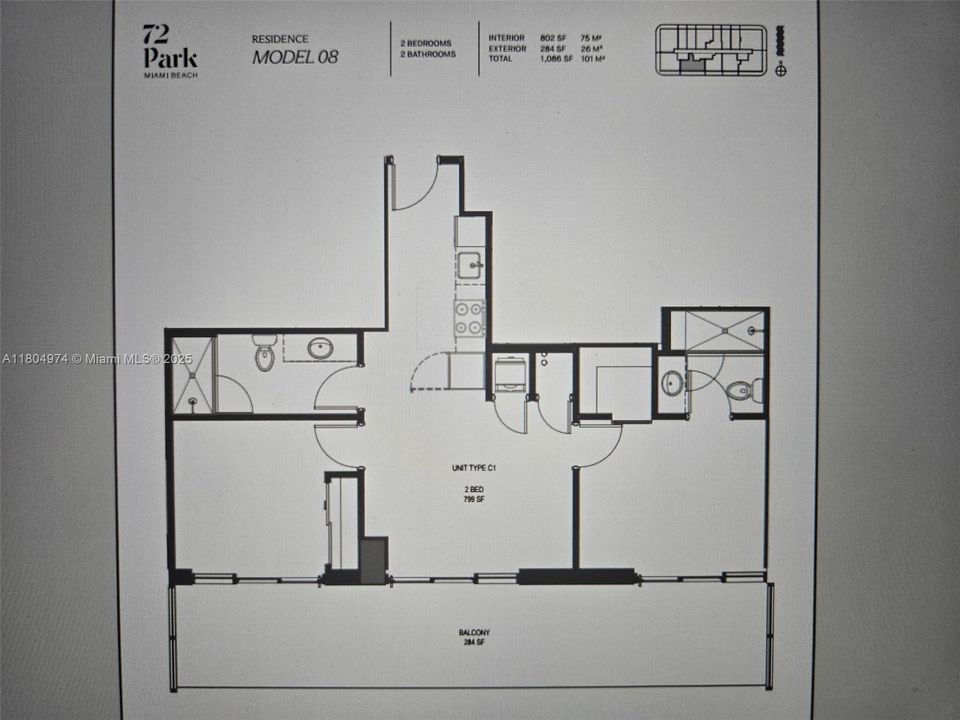 На продажу: $1,355,000 (2 спален, 2 ванн, 802 Квадратных фут)