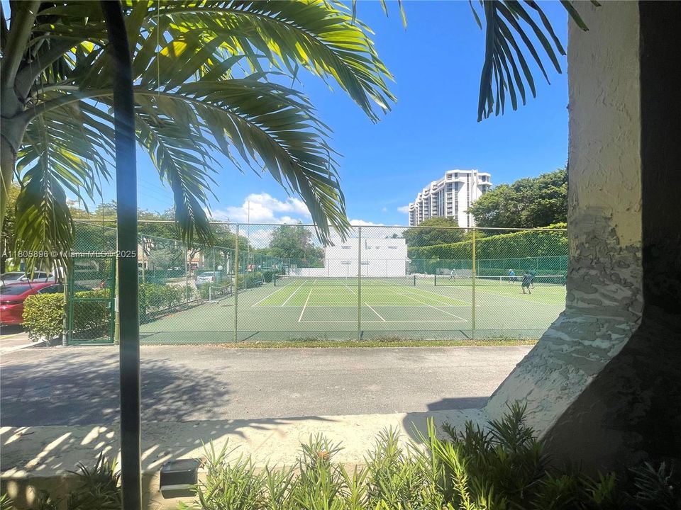 Tennis Courts view from entrance to townhome