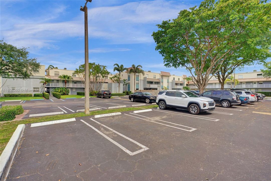 Notice how large this 1 of 2 parking lots is and boasts lots of guest spaces.