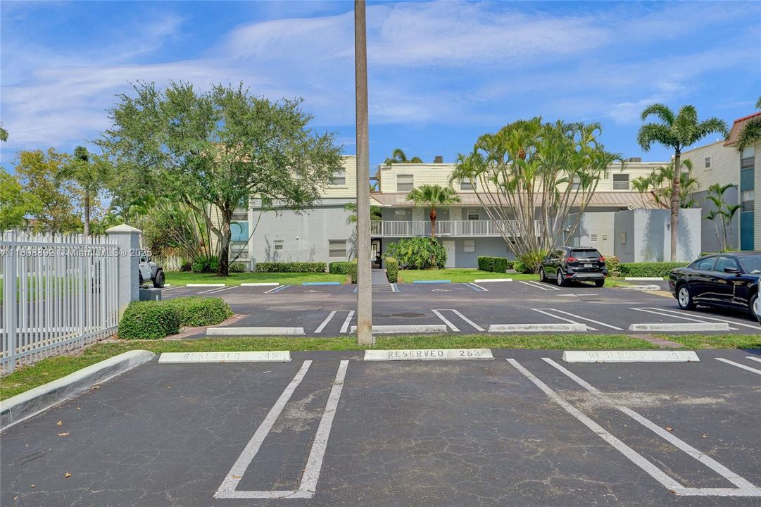 Unit's assigned parking space (#245) is in close proximity to unit #245 and the exit gate.