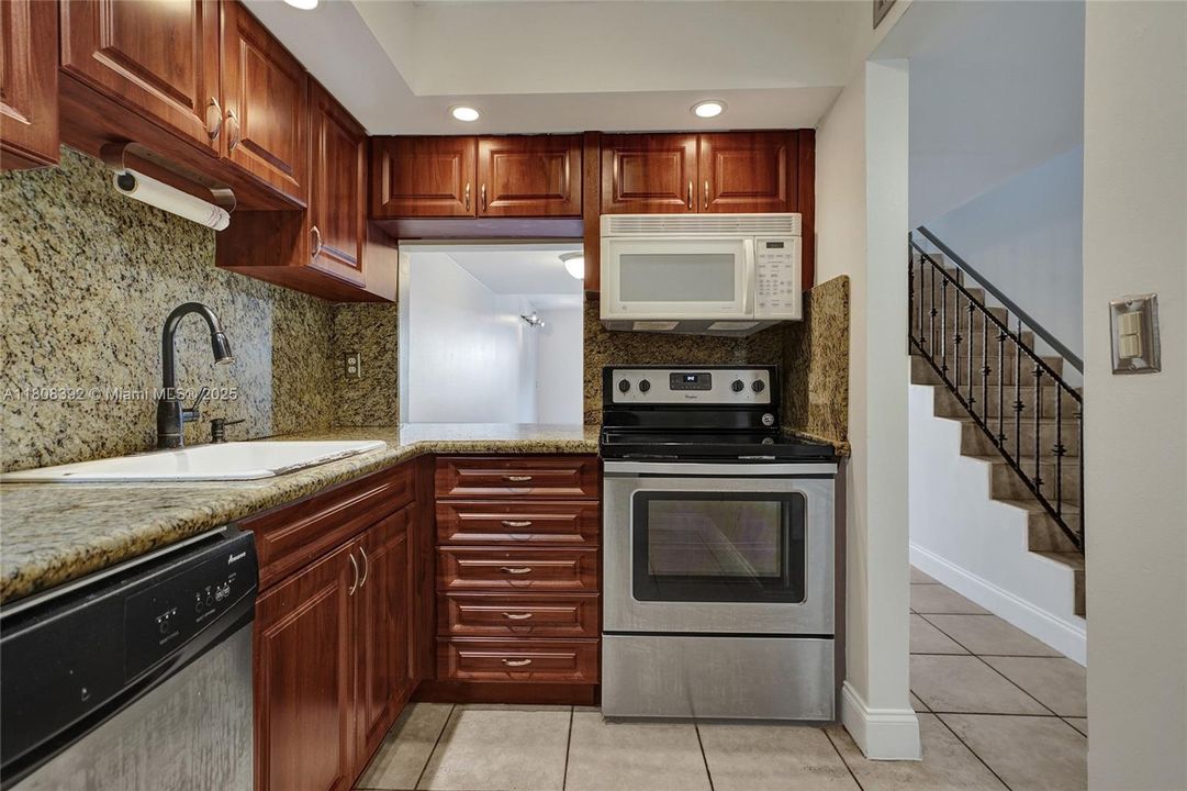 Note the convenient pass-through to the dining room.