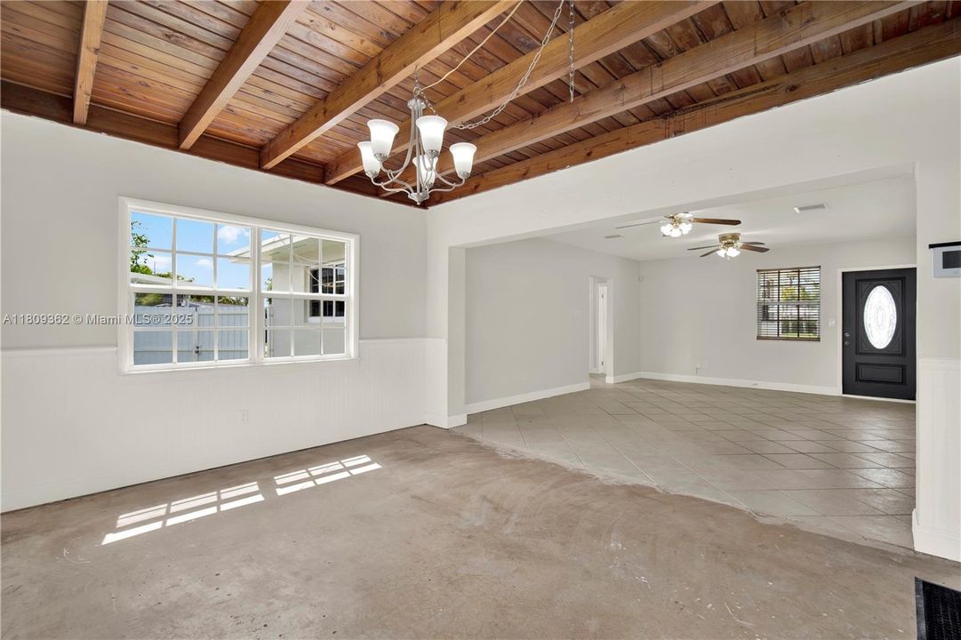 Terrazo flooring in all the bedrooms.  This is the largest of the 3 bedrooms and was used as the primary bedroom.