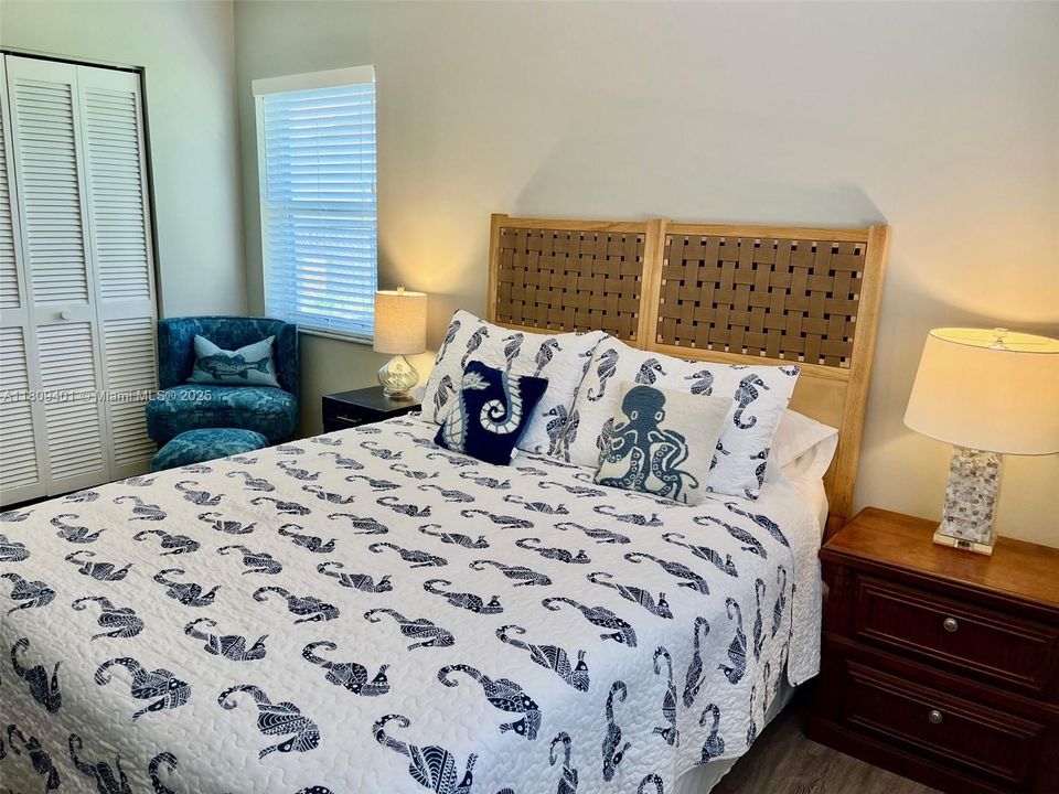 Guest bedroom with walk-in closet