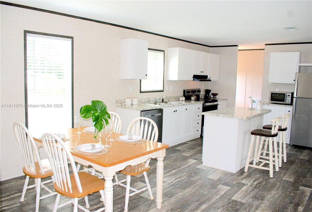 Kitchen and dining area