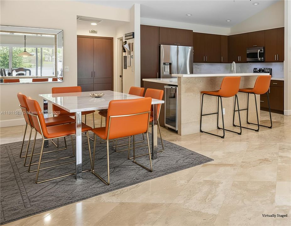 Kitchen dinning area staged