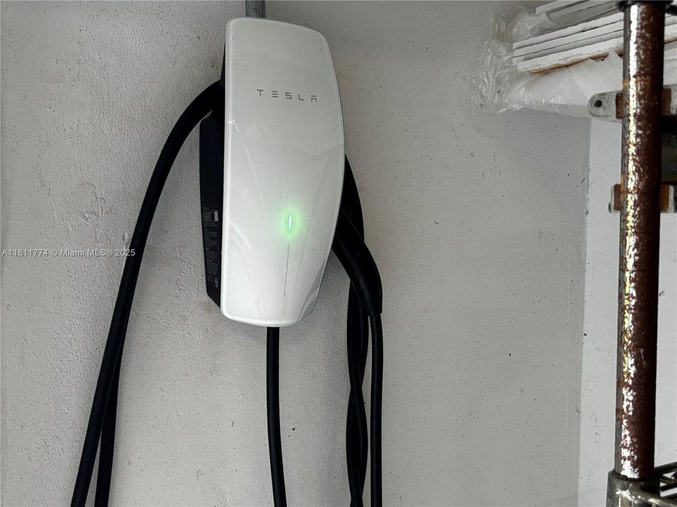 Tesla Charger inside the garage
