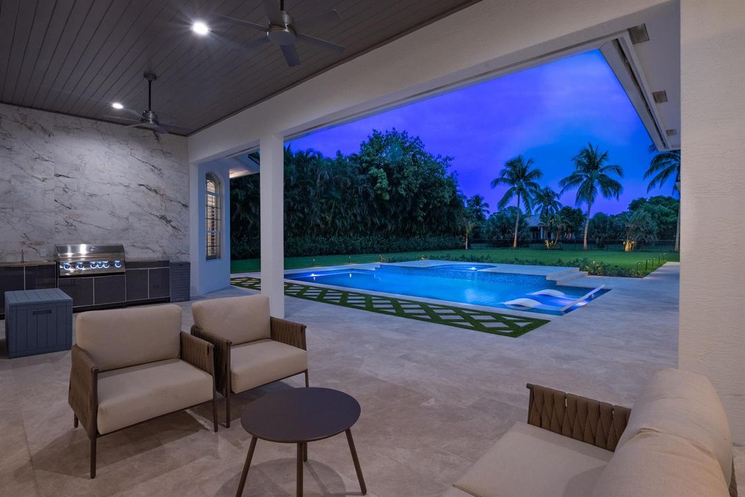 Patio and Pool at Twilight