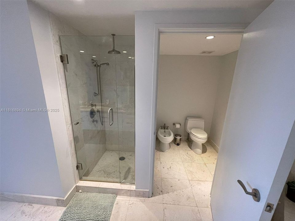 Shower,  toilet and bidet areas