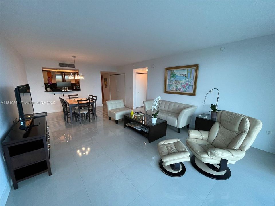 Open kitchen to living and dining area