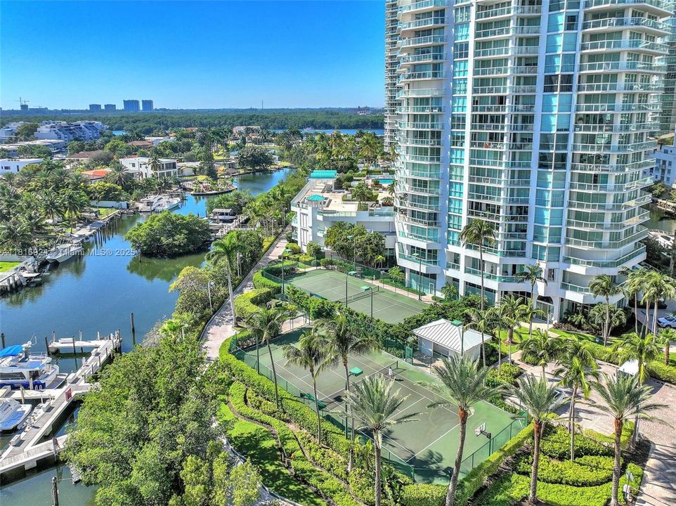 Tennis Court and dock